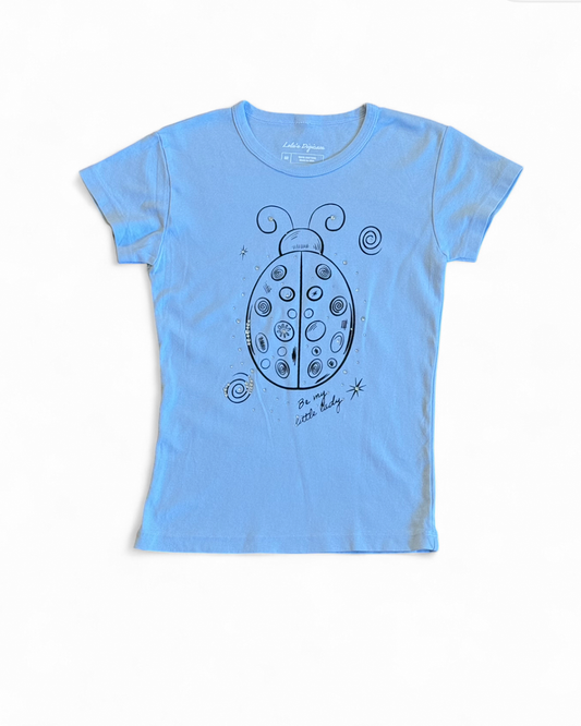 “Be My Little Lady” Blue Rhinestone Ladybug Tee