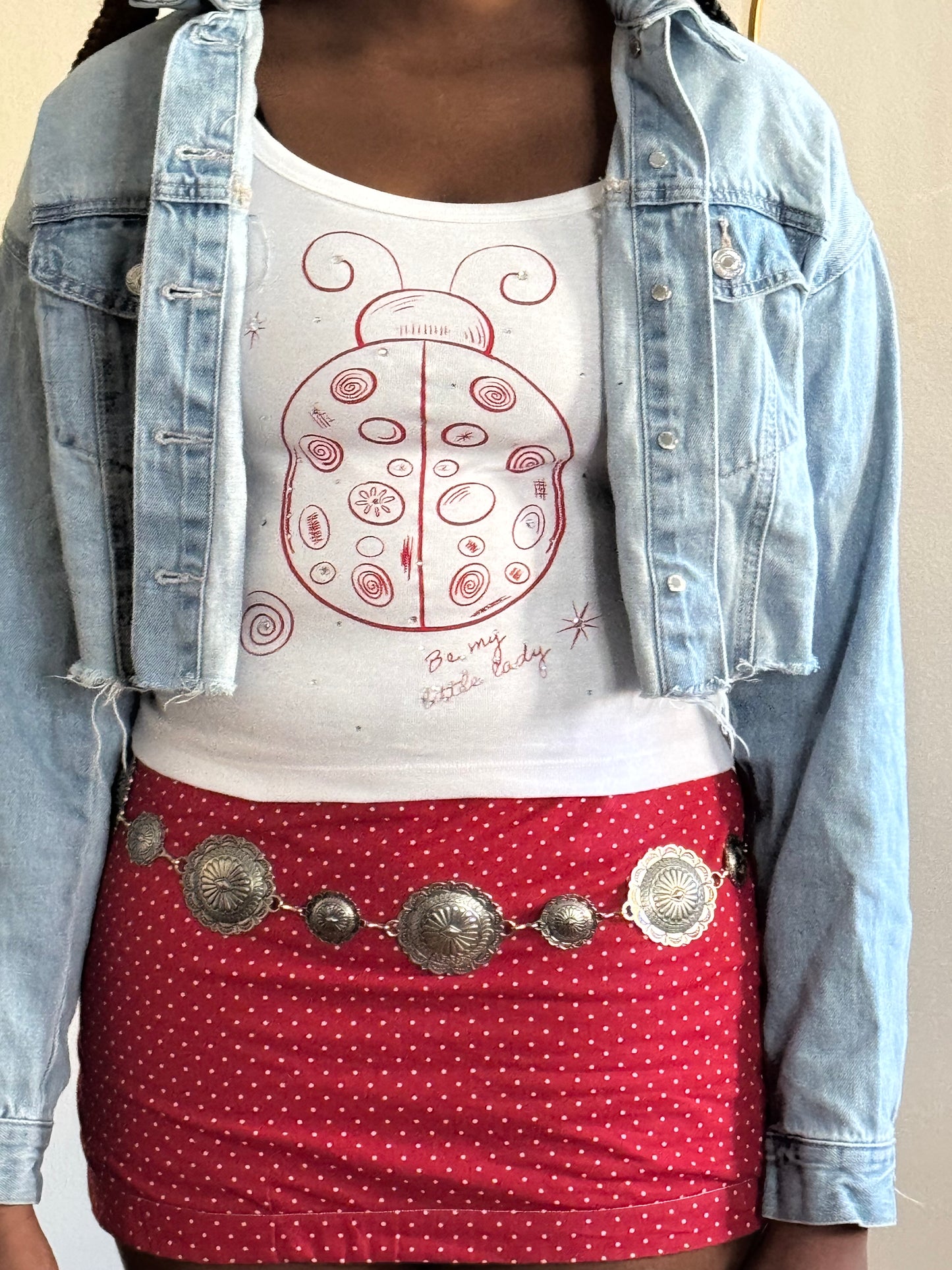 “Be My Little Lady” White Rhinestone Tank