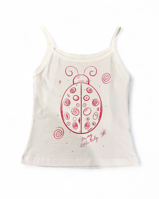 “Be My Little Lady” White Rhinestone Tank