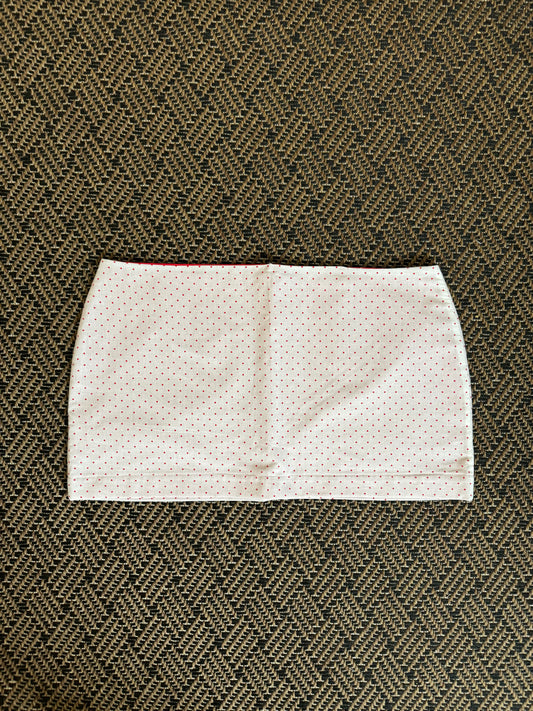 White Polka Dot Mini Skirt